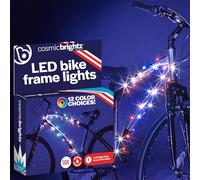 Brightz CosmicBrightz LED Bike Frame Rope Light, Patriotic - 6.5-Foot String Rope - Battery-Powered with On/Off Switch - Ultra Bright Color Keeps Your Ride Fun and Safe for Kids, Teens, & Adults