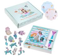Brightzen Stationery Gift Set Mermaid Lockable Secret Diary, Cute Pen, Sticky Notepads and 50 Stickers - Great Gift Idea for Girls, Birthday Gift, Mermaid Present for Kids
