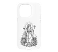 Brigid Celtic Goddess Sacred Flame Healing Line Art Case for iPhone 15 Pro