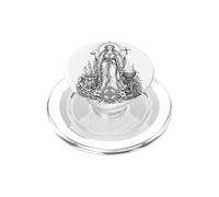 Brigid Celtic Goddess Sacred Flame Healing Line Art PopSockets PopGrip for MagSafe