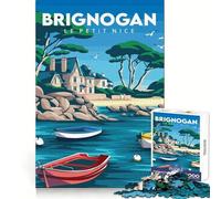Brignogan Le Petit Nice Travel Poster Jigsaw for Adults1000 Pieces Clear Thinking Casual Relaxation Precise Edges Thoughtful Gift (50x75cm)