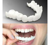 Brigtviee 2 Pairs Clip in Veneers Teeth UK Ultra Thin, Clip On Veneers Top and Bottom,Snap On Veneers Teeth Perfect Smile Fake Teeth Upper Lower Cosmetic Dentures for Men Women