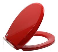 Brigtviee Round PP Toilet Seat with Quick Release Hinges, Soft Close Toilet Seats, Quiet and Slow Close Toilet Lid and Seat, Easy Clean and Install, O-Shaped Toilet Seat Cover,Red,36x41cm