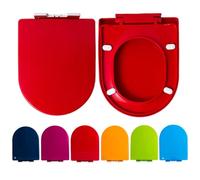 Brigtviee Universal U Shaped Toilet Seat,Soft Close Toilet Seats,Top Fixing,Toilet Lid 36cm*47cm,Heavy Duty Pp Material Hygienic Easy To Clean For Bathroom Washroom Home,Red