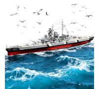 Brihappen Battleship Building Set for Adults Teens 14+, Large Military World-Bismarck Class Battleship Model, Collectible Display Warship Toy, Birthday Gifts for Building Blocks Lover (2686 PCS)