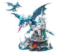 Brihappen Ice Dragon Castle Building Block Sets for Adults Teens 14+,Creative Ice Dragon Castle Building Toy,Fantasy Style Decor,Home Office Collect and Display Model Kit,Birthday Gifts (862 Pieces)