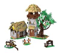 Brihappen Medieval Training Ground Building Blocks Set, Retro Medieval House Model, Archery Range Building Bricks Set Soldier Training Ground Building Set for Teens and Adults（1109 PCS）