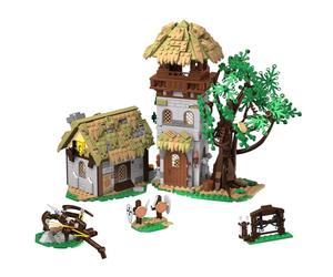 Brihappen Medieval Training Ground Building Blocks Set, Retro Medieval House Model, Archery Range Building Bricks Set Soldier Training Ground Building Set for Teens and Adults（1109 PCS）