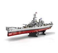 Brihappen Military Battleship Building Block Toy, Missouri Battleship WW2 Warship Collectible Display Construction Model, Gifts for Adult Boy Men(2228 Pcs)