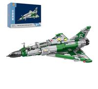 Brihappen Military Fighter Jet Building Blocks Adults Man, Mirage 2000 Aircraft Brick Toy Kits with Landing Gear, Collectible Display Plane Construction Model Decor, Airplane Gift for Teens 14+