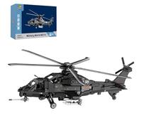 Brihappen WZ-10 Attack Helicopter Building Set for Adult, Modern Gunship Model Building Blocks with Rotating Rotor, Detailed Open Cockpit, Military Display Collectible Gift for Men, Dad, Teens