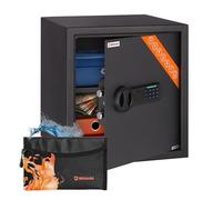 Brihard Business Electronic Safe 40x36x36cm with Fireproof Money Bag, Safety Box 48L with Digital Keypad Lock and Removable Shelf, Code Safe for Office, Home Security