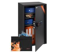 Brihard Business XXL Electronic LCD Safe - 273x40x36 cm - Home Safety Box with Digital Keypad Lock LED Screen and Removable Shelves - Heavy Duty Home Safe Box - Black Pearl Satin