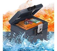 Brihard Certified Portable Fire Chest 2037 A4 XXL - Fireproof & Waterproof Document Safe Box with Key Lock, A4 Size Storage, Secure Valuables & Files - Lockable Box H13×W16×D12.6 in