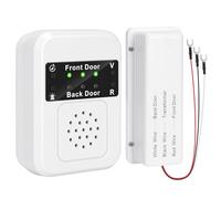 Briidea Doorbell Extender, Converts Wired System to Wireless, Dual Light Alerts for Two Doors (Green-Front, Red-Back), 650ft Long Range, Loud 120dB Chime, for Wired Doorbells for Garage or Basement