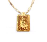 BRIJ HAAT Handmade Wooden Lord Hanuman Pendant with Tulsi Beads Mala Necklace, Indian Religious Jewelry (T2 hanuman)