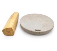 BRIJ HAAT Stone Chandan rubbing chakla Pata with original Sandalwood stick Size Small @4 Inch