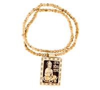 Brijkart Hanuman Locket Tulsi Kanthi Mala - Handmade Single Round Mala with Finishing Beads, Pure Tulsi Wood