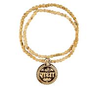 Brijkart Shri Radha Naam Pure Tulsi Kanthi Mala - Single Round Handmade Tulsi Mala with Finishing Beads