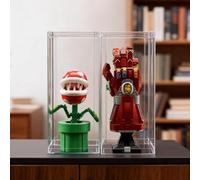 BRIKSMAX 2 Pack Display Case & Dust Cover 5.9x5.9x13.77in for Lego Model