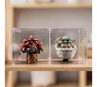 BRIKSMAX 2 Pack Display Case & Dust Cover 9.84x9.84x9.84in for Lego Model