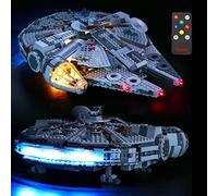 BRIKSMAX Led Lighting Kit with Multi-Function Sound Remote Control for Lego Star Wars Millennium Falcon,Compatible with Lego 75257 Building Blocks Model- Not Include The Lego Set