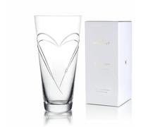 Brilant Heart in Heart Glass Vase Cylinder - Flower Vase Modern with Double Heart Motif and Premium Crystals, Lead-Free Vase Glass, Large, Gift Packaging, Handmade in EU - 1 Piece, 25 cm