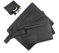 Brileze 3 Pcs Waterproof Canvas Tool Storage Bags - 3 Sizes, Heavy Duty, Water Resistant PVC Coating for DIY Tools