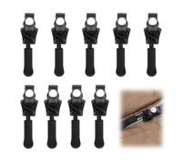 brileze 3 Sizes Zip Repair Kit 9 Pcs Removable Zipper Pull Replacement Zipper Pullers Sliders Spare Zip Pull Repair Accessories for Clothes, Jeans, Luggage, Backpacks, Suitcases, Wallets, Black
