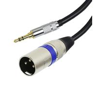 brileze Male XLR to 3.5mm Jack Cable 1/8 inch TRS XLR to Mini Jack Adapter 50cm Balanced Aux Stereo Microphone Cord for Audio Mixers Studio Recording Speakers Shielded Black