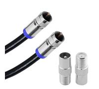 brileze RG6 Coaxial Cable 1M - High-Speed Digital TV Aerial & Broadband Cable with Compression Connectors (F Male to F Male) - Weatherproof for Sky HD, Virgin Media, Satellite, Cable Box