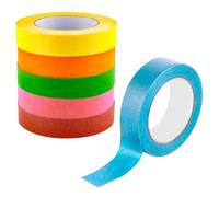 Brillaint Style 6 Rolls 15mm x 20m - DIY Craft Supplies, Scrapbooking, Decorative Marking Tape, Art Class, Gift Wrapping, Journaling Style Rainbow Washi Sticky Paper Masking Adhesive Decorative Tape
