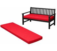 Brillars 100% Waterproof 2 Seater Bench Cushion 108x45x6cm Thick Soft Seat Pad for Lawn & Garden, Patio, Office, Coffee Shop with Removable Zip Cover (Red)