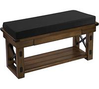 Brillars 2 Seater Bench Cushion 108x45x6cm Thick Bench Pad Mat Garden Patio Seat Cushion Soft Seat Pad for Garden Furniture Chair Cushion Indoors Outdoors, Only Cushion (Black)