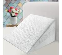 Brillars® Bed Wedge Pillow Elevated Foam Reduce Neck Pain Back Tailored Support for Pressure Reduction Supportive Cushion Super Soft Removable Cover (20" x 18" x 11")