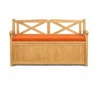 Brillars Garden Iceni & Eden Storage Bench Cushion - 128 x 50 x 5cm Water Resistant Durable Outdoor Patio Seat Pad & Easy to Clean Removable Cover (Orange)