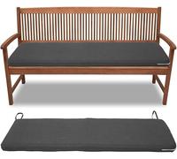 Brillars Indoor Outdoor Bench Cushion - Water-Resistant Garden Bench Padded with Washable Cover - 4 Seater Patio Furniture Kitchen Dinning Swing Seat Cushion ONLY - 170x52x6cm Thick (Charcoal Grey)