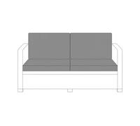 Brillars Keter Allibert California Replacement Cushions Only | Outdoor Rattan Patio Sofa Cushion Set | Water Resistant Cover with Foam Filling | Furniture Not Included (Grey, 2 Seater Sofa - 4 Pcs)