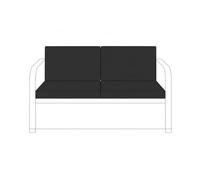 Brillars Keter Allibert California Replacement Cushions Only | Outdoor Rattan Patio Sofa Cushion Set | Water Resistant Cover with Foam Filling | Furniture Not Included (Black, 2 Seater Sofa - 4 Pcs)