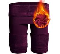 Brillars Ladies Thick Winter Warm Thermal Leggings Fur Fleece Lined Heat Control High Waist Lets Slim Bottoms Stretchy Tights Workout Pants UK 18-20 (3XL-4XL, Wine)