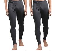 Brillars Men's Thermal Long John Pants - 2 Pack Medium, Charcoal Thermal Bottom Base Layer for Tshirts & Jackets - Lightweight Winter Thermal Soft Underwear Mens Legging
