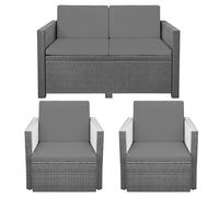 Brillars Outdoor Replacement Cushion Pads For Keter Allibert California 2, 3 or 8 Seater Garden Furniture Rattan Patio Sofa Set Foam Filling Water Resistant Cover (Grey, Patio Set - 8 Pcs)