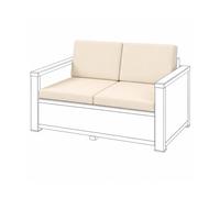 Brillars Outdoor Water-Resistant Keter Rattan Seat CUSHIONS ONLY - 4 Pc Cream For 2 Seater Patio Sofa Pads - Removable Zip Cover, No Funiture Included