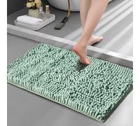 Brillars Soft Bath Mat for Bathroom - Luxury New Miami Loop Bath Rug, 100% Microfiber Chenille, Super Absorbent Non Slip Toilet Mat 50x80 cm (Duck Egg)