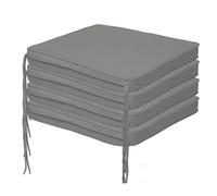 Brillars Water-Resistant Seat Cushion with Ties - 40x40cm/16x16inch Foam Chair Pad Non Slip for Indoor/Outdoor - Kitchen Dining, Patio, Garden, Office (Charcoal, Pack of 4)
