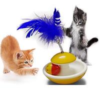 Briller Cat Tumbler Interactive Cat Toys PetSafe Indoor Tumbler Cat favourite Ball Toys for Cats of All Ages with Yellow Color