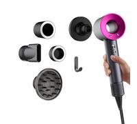 BRILLESS Hair Dryer Attachment Magnetic Holder Compatible with Laifen & Dyson Hair Dryer, Wall Mounted Storage Organizer for Hair Dryer and Anti-Flight Flyaway & Diffuser Smoothing Nozzle Accessories