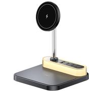 BRILLESS Magnetic Wireless Charging Station with Night Light, 4 in 1 Wireless Charger Stand, Charging Dock for iPhone 17/16/15/14/13/12/Pro/Max/Plus, 2xType-C, 1xUSB for Study, Home, Office, Hotel