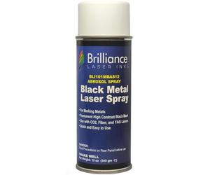 Brilliance Laser Inks 12 Oz Aerosol Black Laser Marking Spray for High Contrast Metal Marks | Permanent and Durable Metal Ink for Fiber, YAG, Diode, and CO2 Laser Engraver