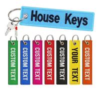 Brillianne 1PCS Personalized Keyrings, Custom Embroidered Name/Text Keychain, Car Key Tags Gift, Key Ring Accessories For Rooms Motorcycle Car Biker & ATV (Regular)